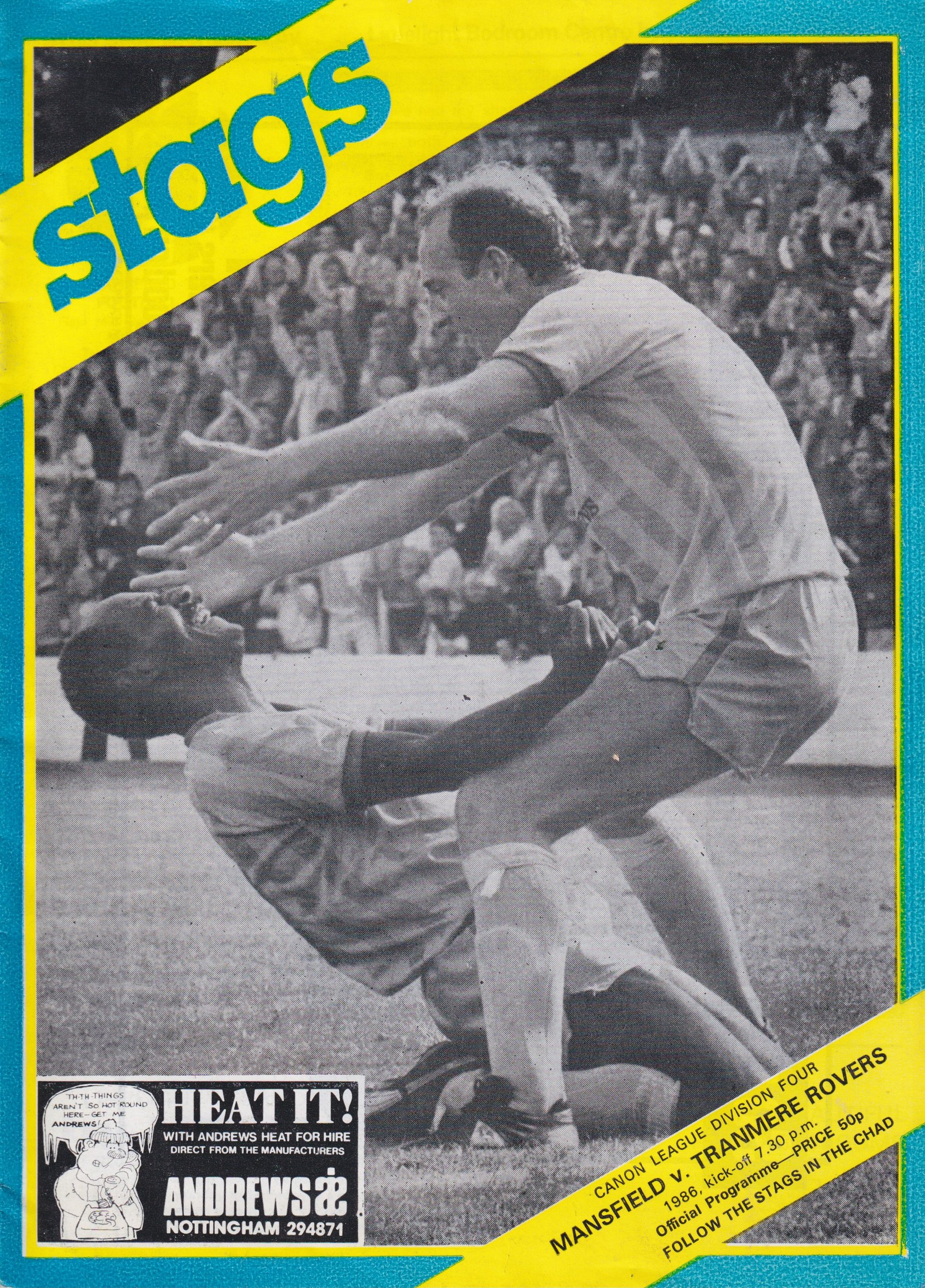 Mansfield Town v Tranmere Rovers match programme